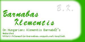 barnabas klementis business card